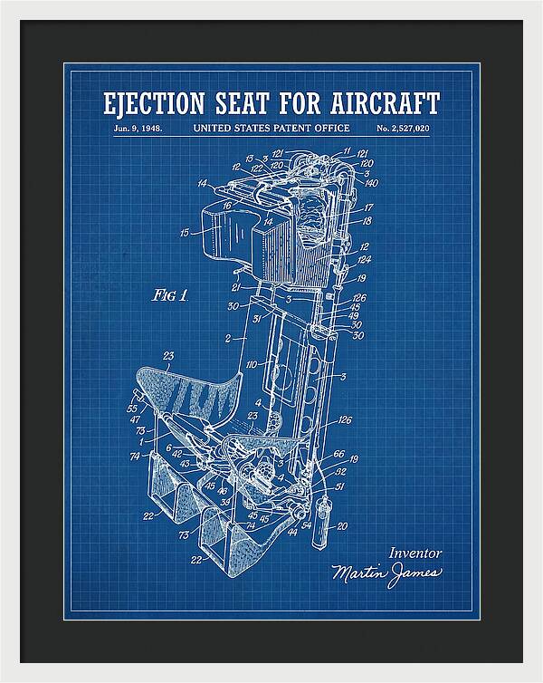 Aircraft Ejection Seat Blueprint Patent Us2527020