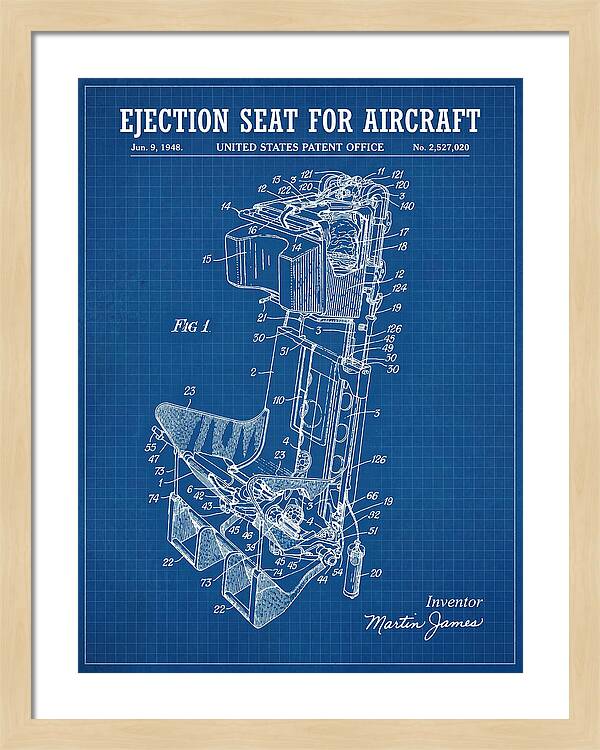 Aircraft Ejection Seat Blueprint Patent Us2527020