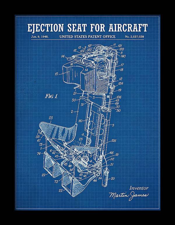 Aircraft Ejection Seat Blueprint Patent Us2527020