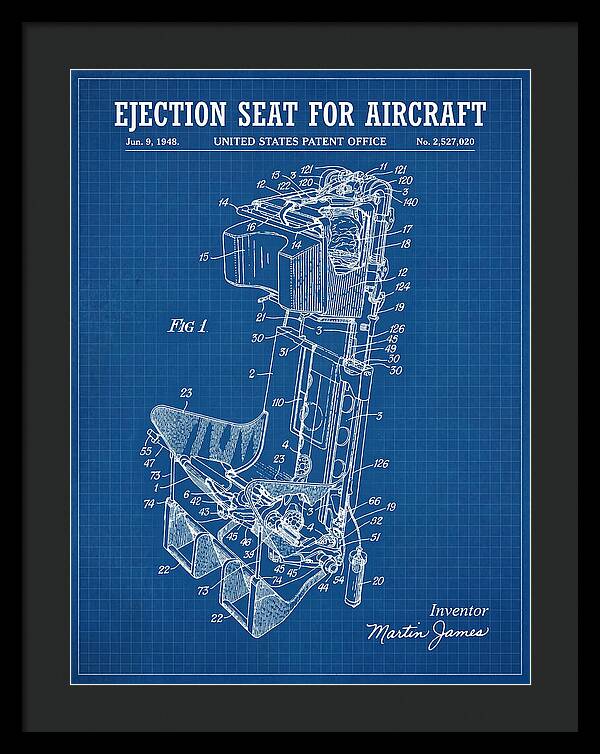 Aircraft Ejection Seat Blueprint Patent Us2527020