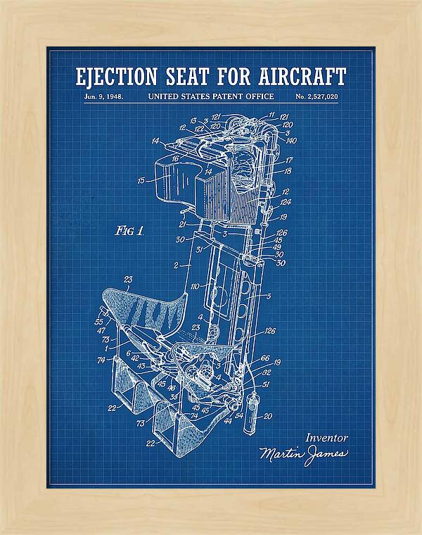Aircraft Ejection Seat Blueprint Patent Us2527020