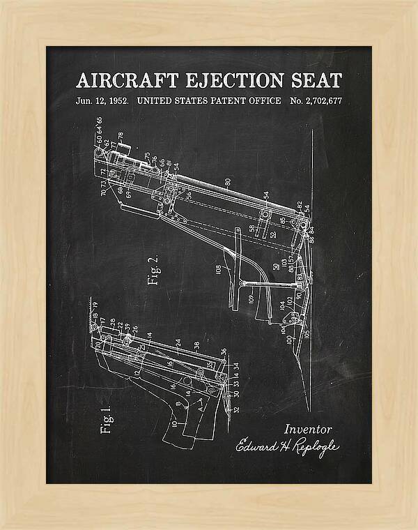Aircraft Ejection Seat Chalkboard Patent Us2702677
