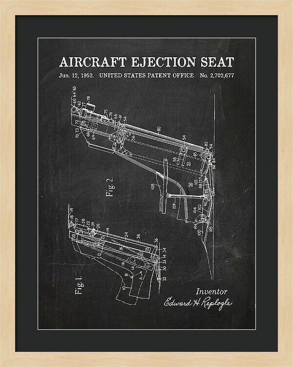 Aircraft Ejection Seat Chalkboard Patent Us2702677