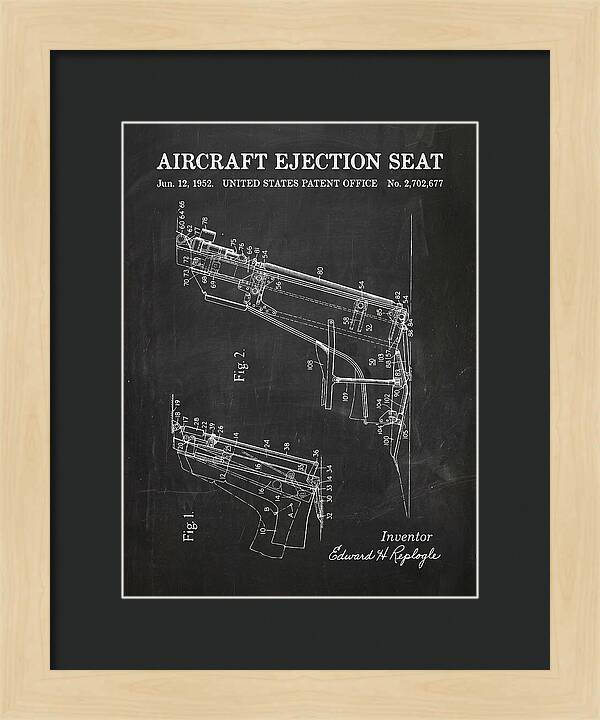 Aircraft Ejection Seat Chalkboard Patent Us2702677