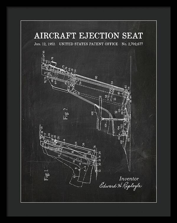 Aircraft Ejection Seat Chalkboard Patent Us2702677