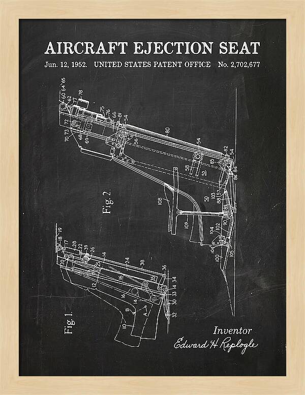 Aircraft Ejection Seat Chalkboard Patent Us2702677