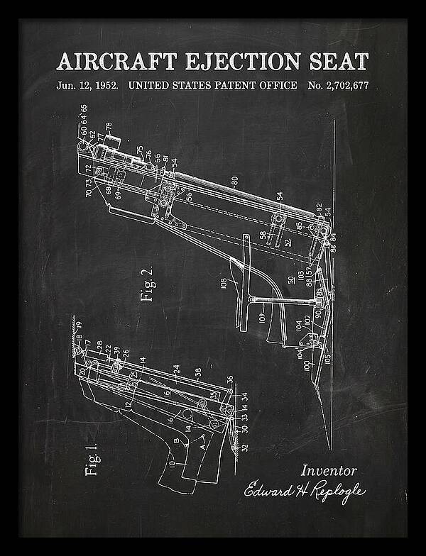 Aircraft Ejection Seat Chalkboard Patent Us2702677