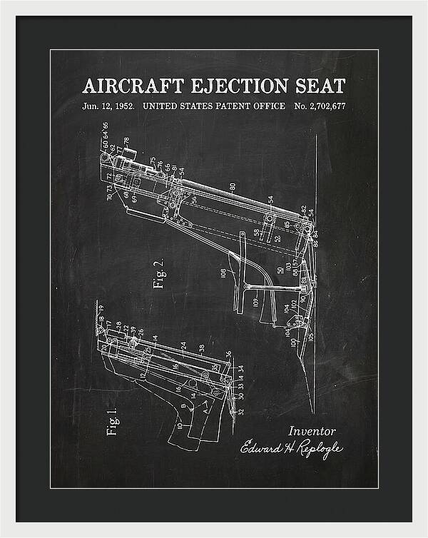Aircraft Ejection Seat Chalkboard Patent Us2702677
