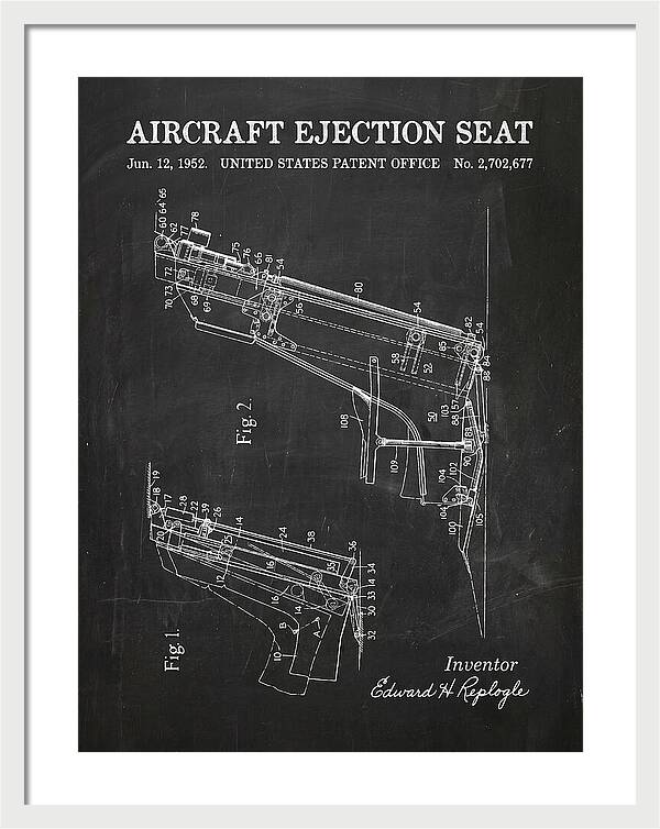 Aircraft Ejection Seat Chalkboard Patent Us2702677