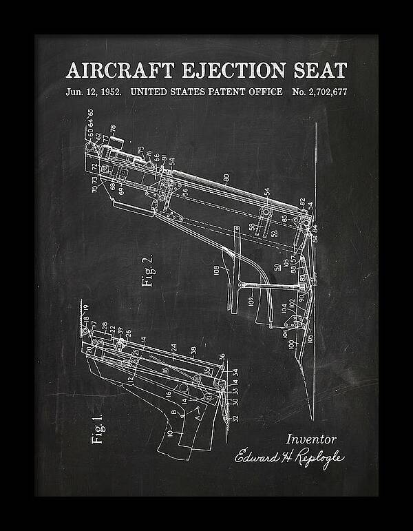Aircraft Ejection Seat Chalkboard Patent Us2702677