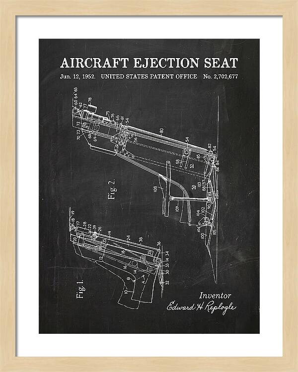 Aircraft Ejection Seat Chalkboard Patent Us2702677