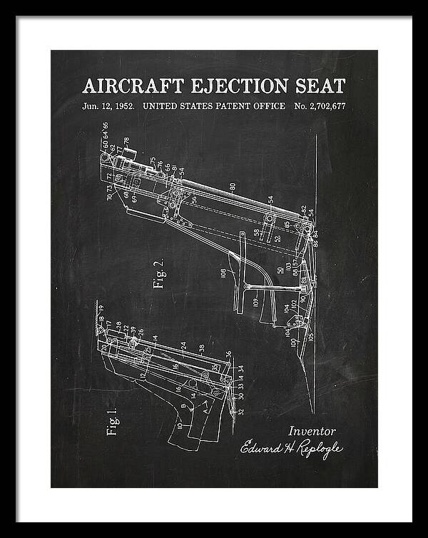Aircraft Ejection Seat Chalkboard Patent Us2702677