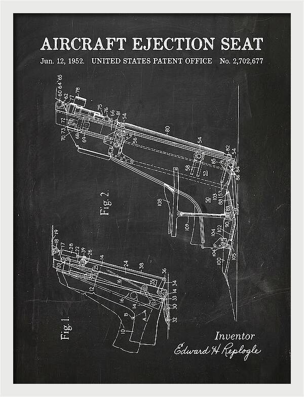 Aircraft Ejection Seat Chalkboard Patent Us2702677