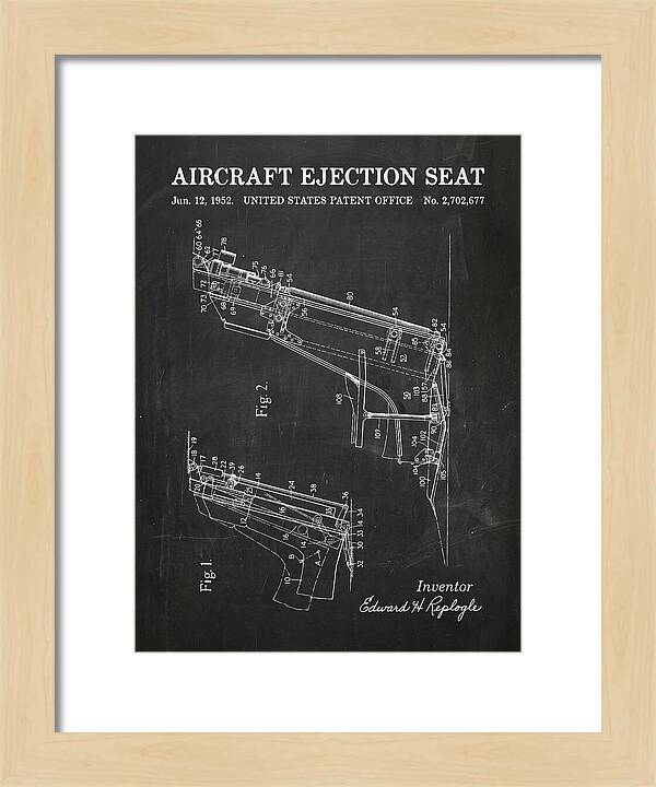 Aircraft Ejection Seat Chalkboard Patent Us2702677