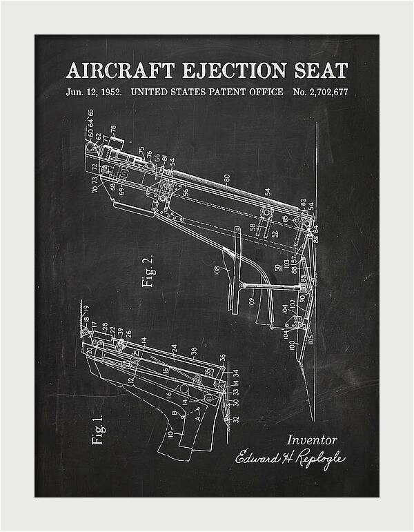 Aircraft Ejection Seat Chalkboard Patent Us2702677