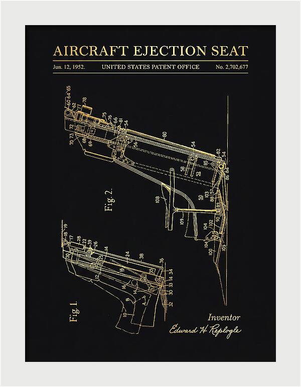 Aircraft Ejection Seat Gold Patent Us2702677