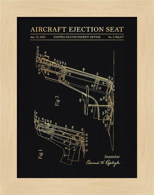 Aircraft Ejection Seat Gold Patent Us2702677