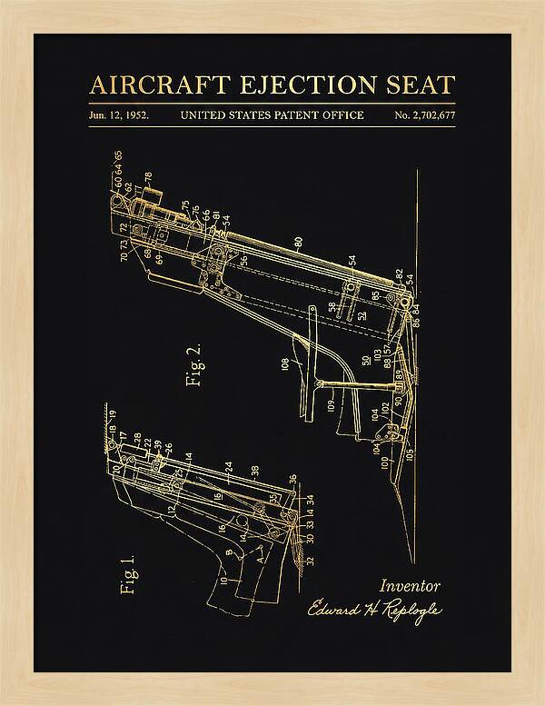 Aircraft Ejection Seat Gold Patent Us2702677