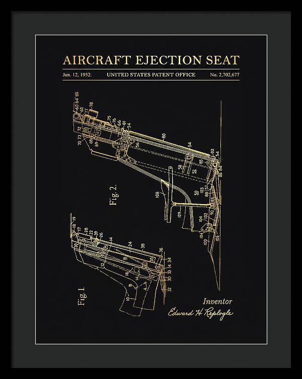 Aircraft Ejection Seat Gold Patent Us2702677