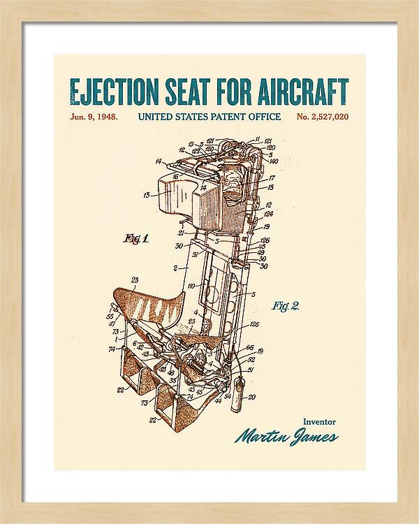 Aircraft Ejection Seat Retro Patent Us2527020