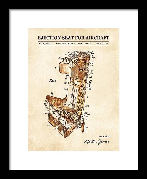 Aircraft Ejection Seat Watercolor Patent Us2527020