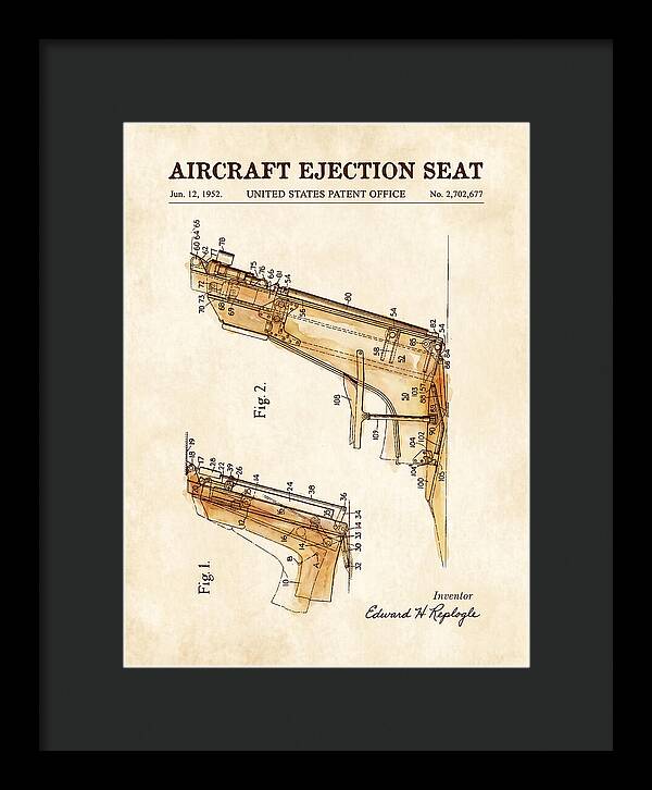 Aircraft Ejection Seat Watercolor Patent Us2702677