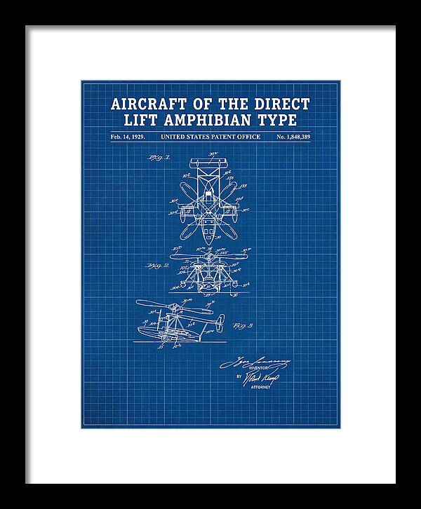 Aircraft Of The Direct Lift Amphibian Type Blueprint Patent Us1848389