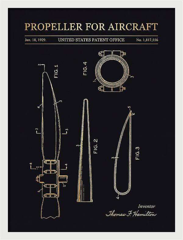 Aircraft Propeller Blade Gold Patent Us1817556