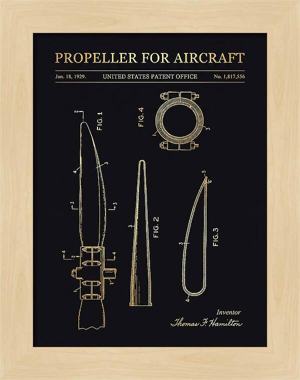 Aircraft Propeller Blade Gold Patent Us1817556
