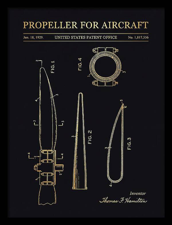 Aircraft Propeller Blade Gold Patent Us1817556