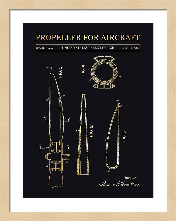 Aircraft Propeller Blade Gold Patent Us1817556