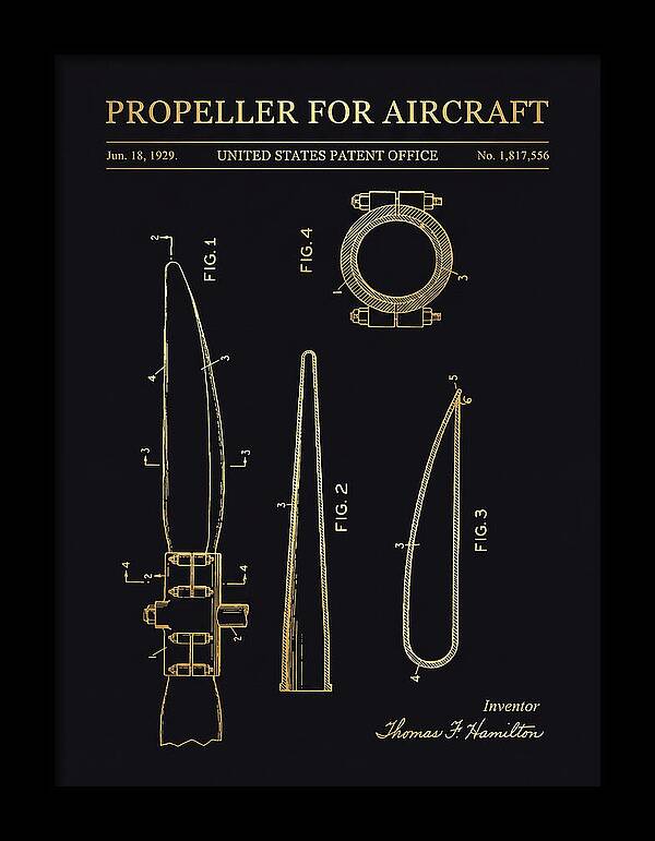Aircraft Propeller Blade Gold Patent Us1817556