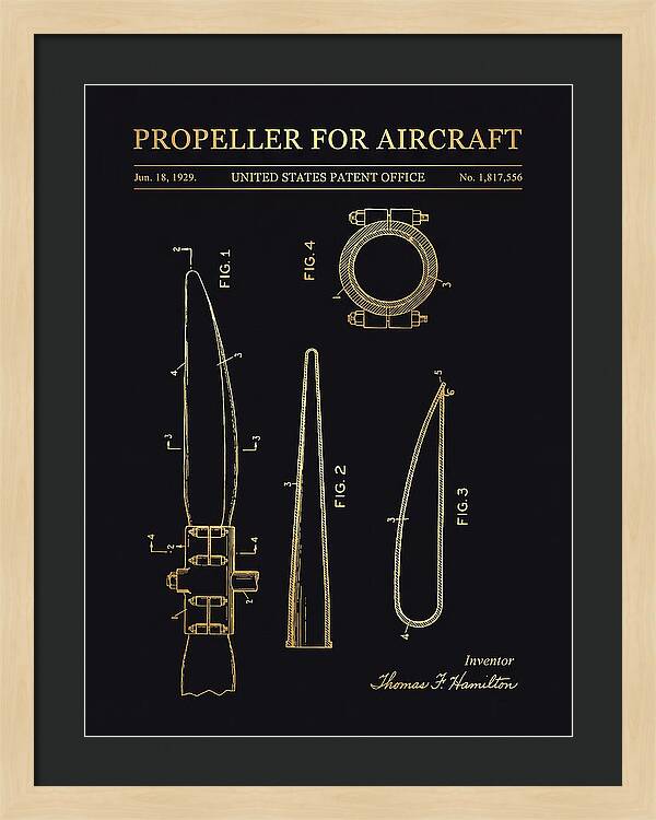 Aircraft Propeller Blade Gold Patent Us1817556