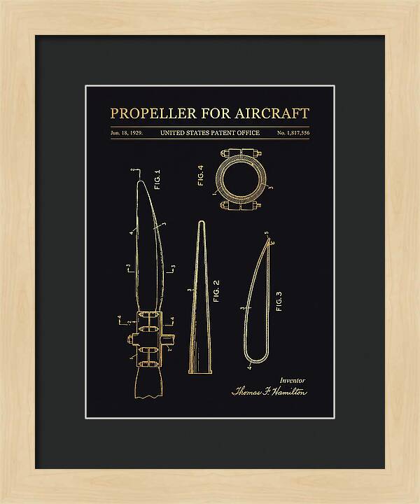 Aircraft Propeller Blade Gold Patent Us1817556