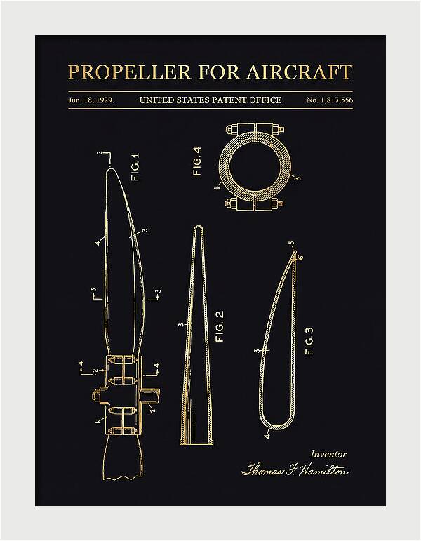 Aircraft Propeller Blade Gold Patent Us1817556