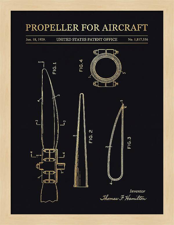 Aircraft Propeller Blade Gold Patent Us1817556