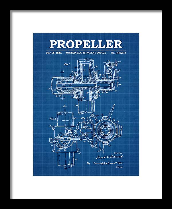 Aircraft Propeller Hub Mechanism Blueprint Patent Us1893612
