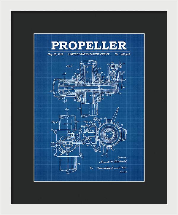 Aircraft Propeller Hub Mechanism Blueprint Patent Us1893612