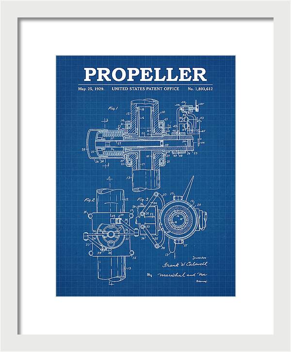 Aircraft Propeller Hub Mechanism Blueprint Patent Us1893612