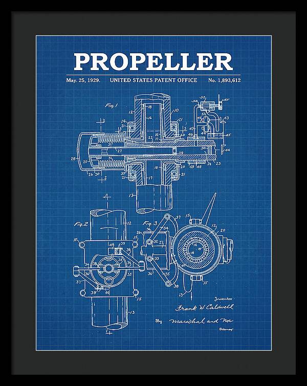 Aircraft Propeller Hub Mechanism Blueprint Patent Us1893612