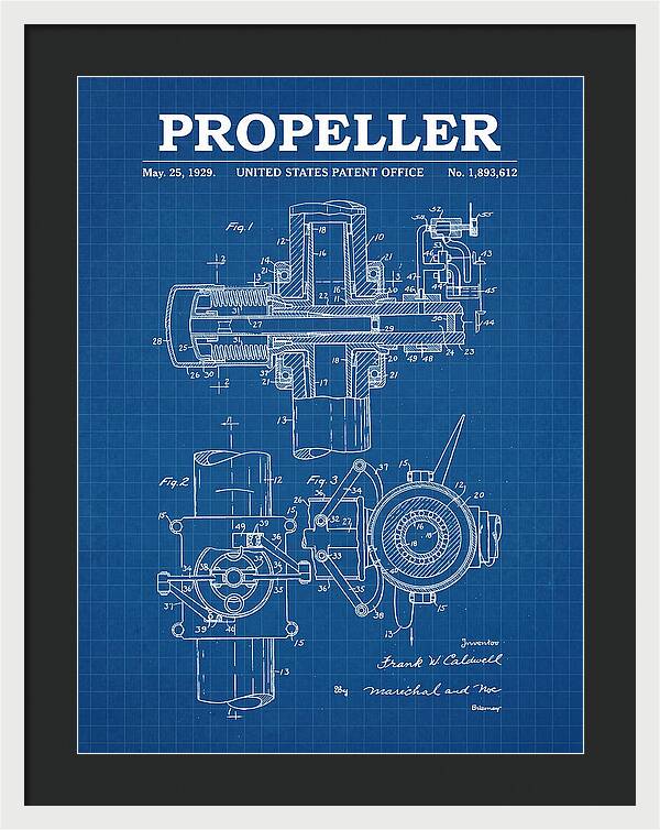 Aircraft Propeller Hub Mechanism Blueprint Patent Us1893612