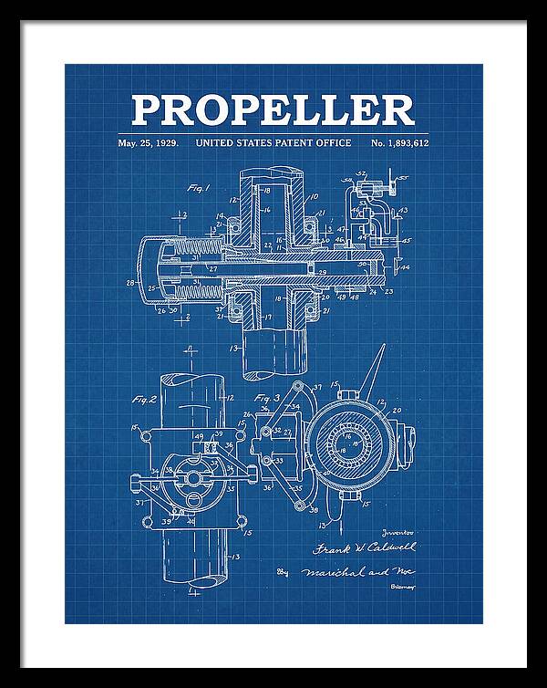 Aircraft Propeller Hub Mechanism Blueprint Patent Us1893612
