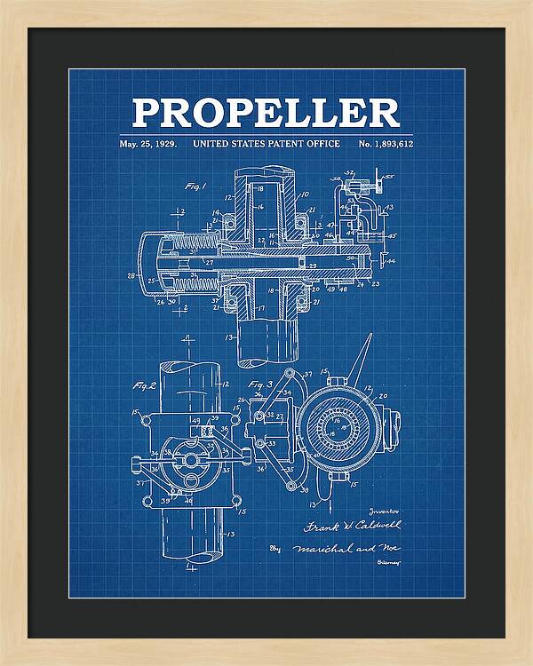 Aircraft Propeller Hub Mechanism Blueprint Patent Us1893612