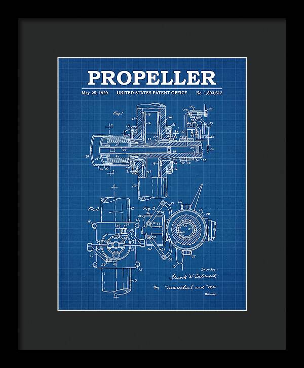 Aircraft Propeller Hub Mechanism Blueprint Patent Us1893612