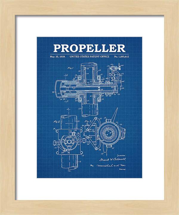 Aircraft Propeller Hub Mechanism Blueprint Patent Us1893612