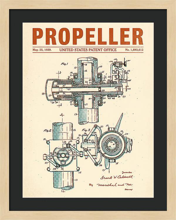 Aircraft Propeller Hub Mechanism Retro Patent Us1893612