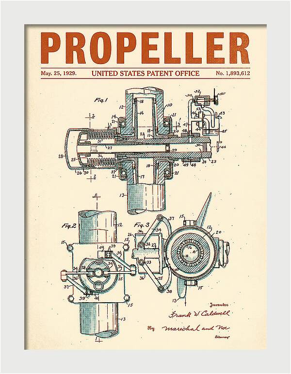 Aircraft Propeller Hub Mechanism Retro Patent Us1893612