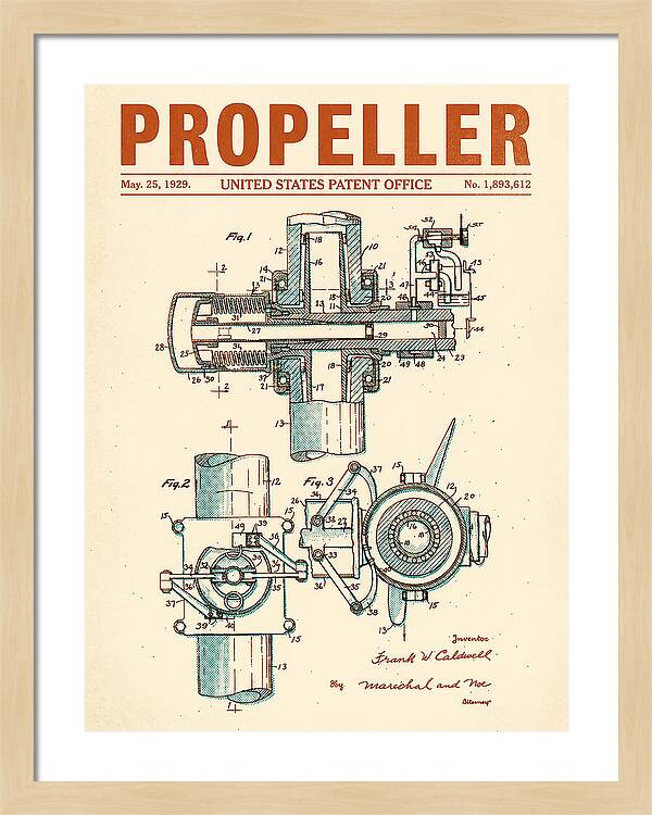 Aircraft Propeller Hub Mechanism Retro Patent Us1893612