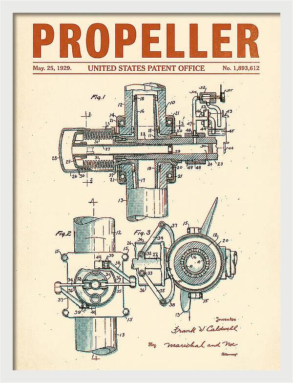 Aircraft Propeller Hub Mechanism Retro Patent Us1893612