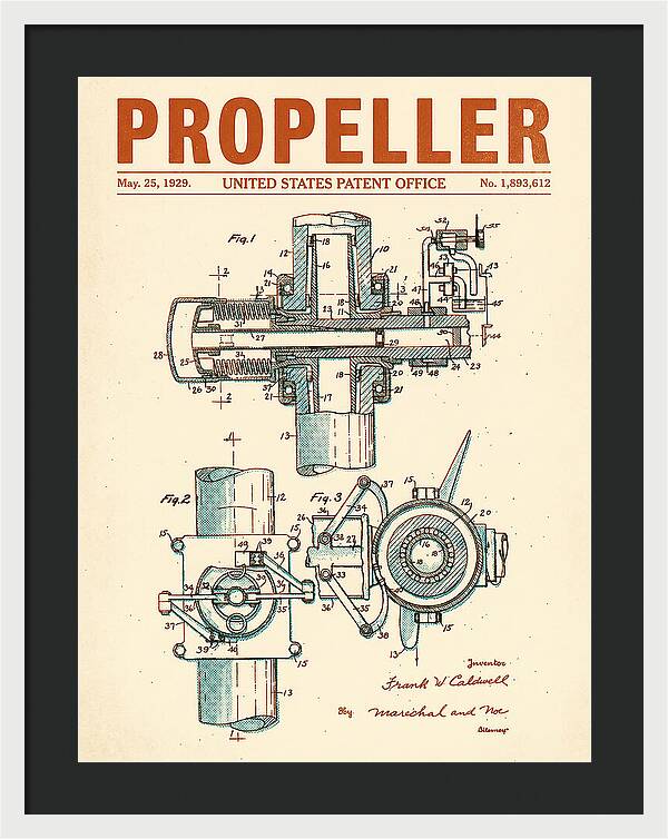Aircraft Propeller Hub Mechanism Retro Patent Us1893612